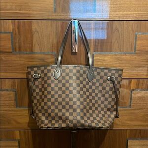 Checkered Brown Tote Bag